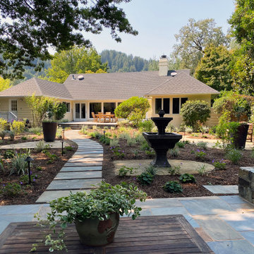 Ross, CA Backyard Redesigned to Replace the Lawn and Leaky Pool