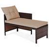 Costway 3 PCS Outdoor Rattan Furniture Sofa Set Lounge Cushion Patio Garden New
