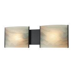 Elk Lighting BV712HM45 Two Light Vanity Lamp Pannelli Oil Rubbed Bronze