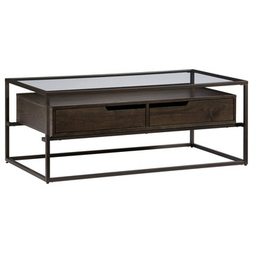 Presidio Cocktail Table, Contemporary Umber Brown