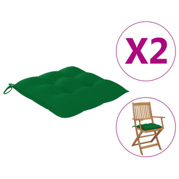 vidaXL Chair Cushion 2 Pcs Outdoor Patio Seat Cushion Pad Green Oxford Fabric
