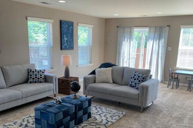 Grey & Blue Living Room Staging