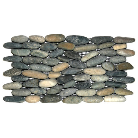 Bali Ocean Pebble Tile, 12x12 Mesh Backing, Hand-Selected Stones, Indoor/Outdoor