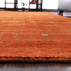 Rugsotic Carpets Hand Knotted Loom Wool Runner Area Rug Contemporary Orange, Orange, [Rectangle] 8'x10'