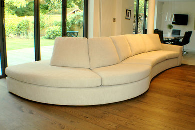 This is an example of a contemporary living room in Cheshire.