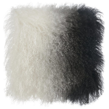 Tibetan Sheep Pillow White To Black