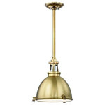 Hudson Valley Lighting - Hudson Valley Lighting 4614-AGB Massena, 1 Light Pendant, Antique Brass - Massena gives designer treatment to industrial ligMassena 1 Light Pend Aged Brass Etched Gl *UL Approved: YES Energy Star Qualified: n/a ADA Certified: n/a  *Number of Lights: 1-*Wattage:150w E26 Medium Base bulb(s) *Bulb Included:No *Bulb Type:E26 Medium Base *Finish Type:Aged Brass