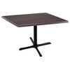 Holland 30" Black X-Style Base Square Table in 36" Charcoal Top
