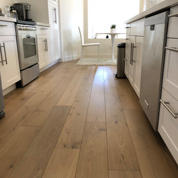 Wide plank, French oak, UV-cured oil finish, engineered hardwood floor
