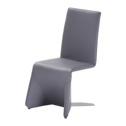 878 CONTEMPORARY GREY LEATHER DINING CHAIR - Dining Chairs