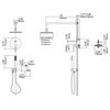 Modern Wall Mounted Rain Shower System with Handheld Shower Set Solid Brass, Matte Black, 8"