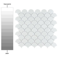 Expressions Scallop White Glass Floor and Wall Tile