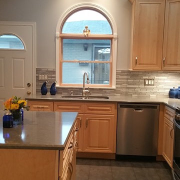 Natural Maple Kitchen Refacing Project With New Island