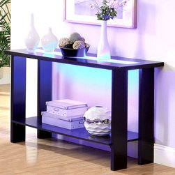 FURNITURE OF AMERICA LUMINAR TEMPERED GLASS SOFA TABLE - Console Tables