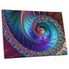 Peacock-esk Spiral' Abstract Gallery Wrapped Canvas Wall Art, 30"x20"