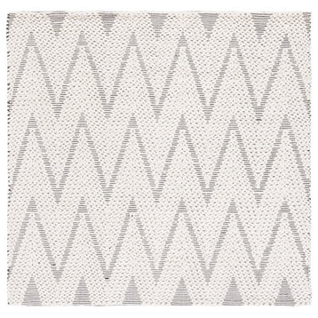 Safavieh Couture Natura Collection NAT279 Rug, Ivory/Black, 6'x6' Square