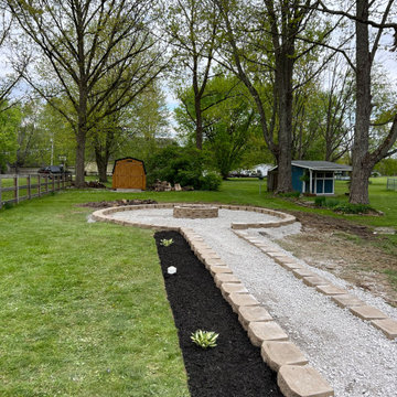 Crushed stone and fire pit for a friend.