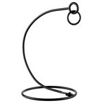 Couronne Co. - Hummble Easy Hook Tabletop Stand, M424 - Enjoy hummingbirds and songbirds up close with this metal tabletop stand for our sphere feeders. Made of black metal with arched design and top ring, it allows for easy hanging of 7" sphere feeders. Place on a table in the garden for enjoyment in watching your favorite birds. Retailers, this stand makes the perfect in-store counter display for your Couronne Co. feeders.