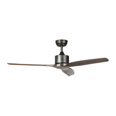 Turbine Wooden Ceiling Fan With Remote Control, 52"
