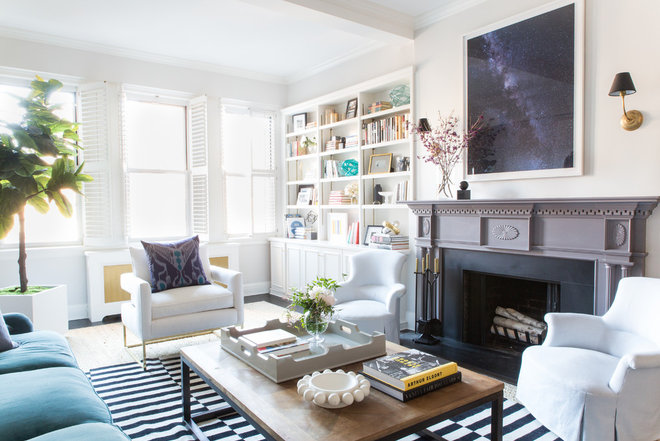 Transitional Living Room by Nina Carbone Inc