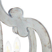 Venice Distressed Wood Chandelier, White