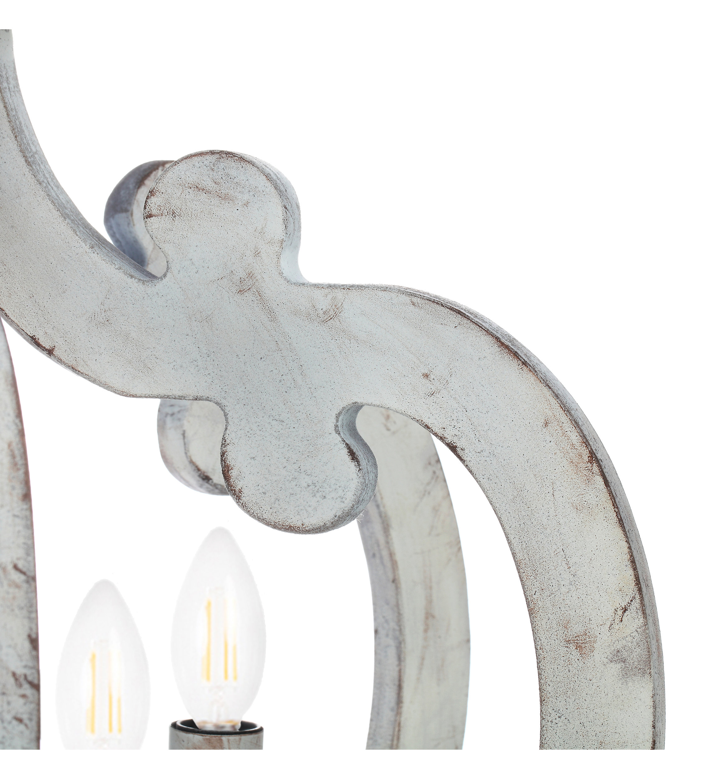 Venice Distressed Wood Chandelier, White