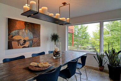 Inspiration for a rustic dining room remodel in Other