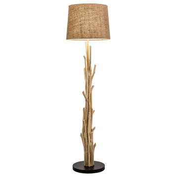 Modern Home Nautical Driftwood Branch Wooden Floor Lamp - Ocean/Beach/Seaside T