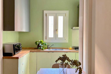 Foto di una piccola cucina minimalista