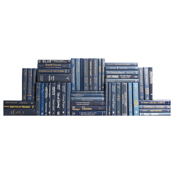 Modern Navy Book Wall, Set of 50
