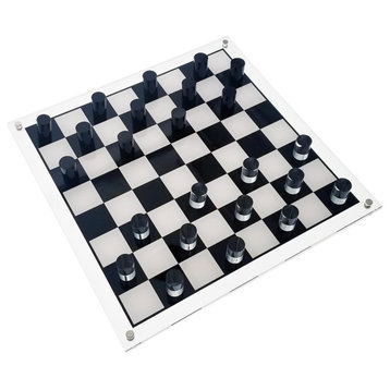 OnDisplay 3D Luxe Acrylic Checkers Set - Luxury Laser Cut Checkers Executive Bo