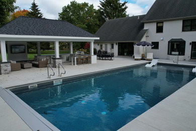 Poolside Cabana Roof Covering & Outdoor Kitchen, Long Grove, IL