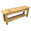 Ranch Golden Oak Bench With Shelf, 72"