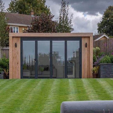 Agrandissement maison bois moderne à toit plat contemporain