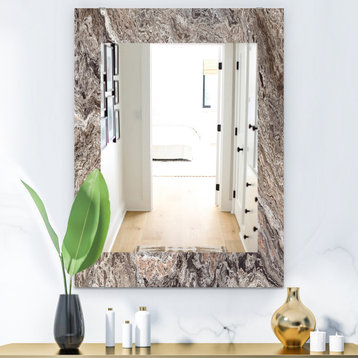 Designart Onyx Travertine Tile Midcentury Frameless Vanity Mirror, 28x40