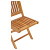 Teak Wood Santa Barbara Folding Outdoor Patio Side Chair, Set of 2