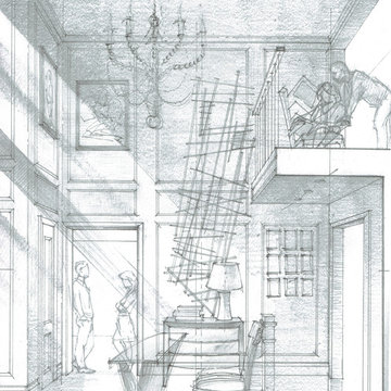 Rendering of the Entry Hall in Modern Style