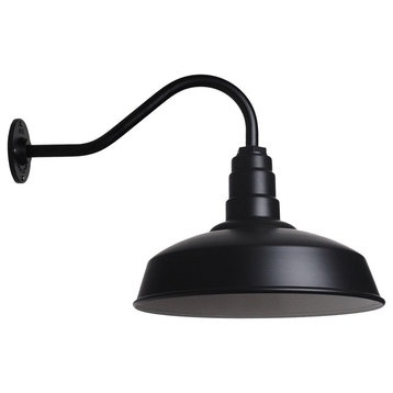 Short Neck Barn Lighting - The Gardena Farmhouse Style Steel Light, Matte Black