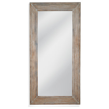 White Cream Natural Shasta Floor Mirror  MDF Frame