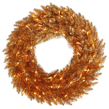 Vickerman Fir Wreath, Dura-Lit LED 100 Warm White, Copper, 36"