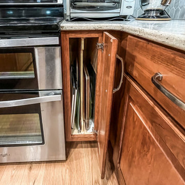 Cherry Cabinets with Pecan Stained Finish, Windemere Quartz Countertops