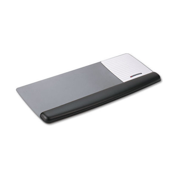 Antimicrobial Gel Mouse Pad/Keyboard Wrist Rest Platform, Black/Silver