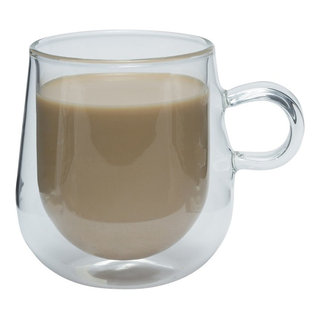 1 pc 12 oz Double Wall Glass Cups with Handle for Espresso Latte