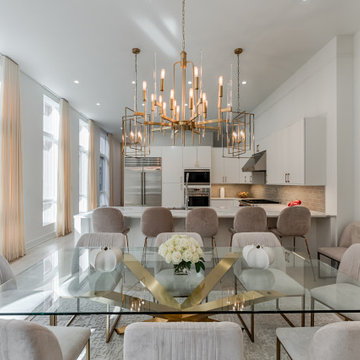 Luxurious Neutral Dining Room with Gold Accents