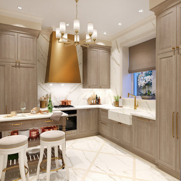 Traditional style Small Kitchen stained option