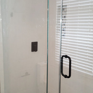 frameless glass shower enclosure