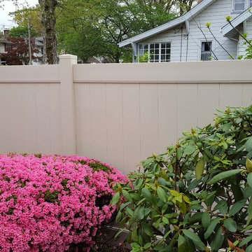 Almond PVC Privacy Fence