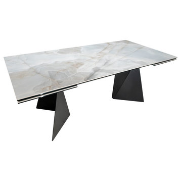 ALBERTO Extendable Dining Table with ceramic top