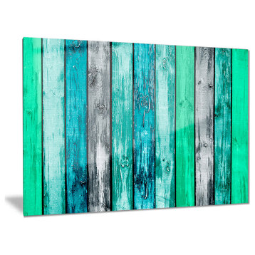 "Painted Wooden Planks" Digital Glossy Metal Wall Art, 28"x12"
