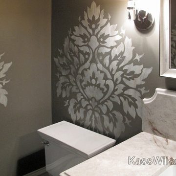 On A Grand Scale: A Large-Scale Stenciled Bathroom